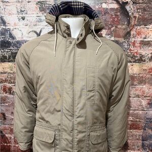 PREOWNED Men's Beige Hooded Military Jacket